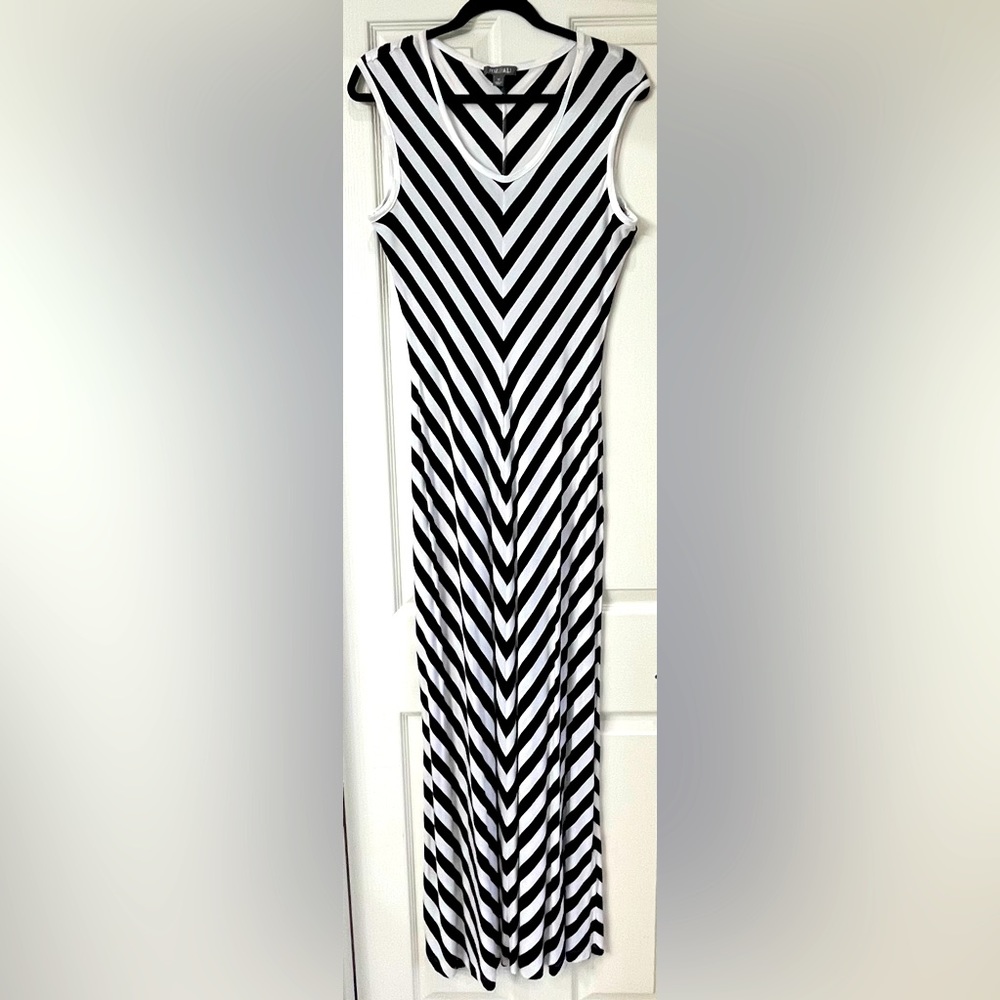 Black and White Stripe Maxi Dress